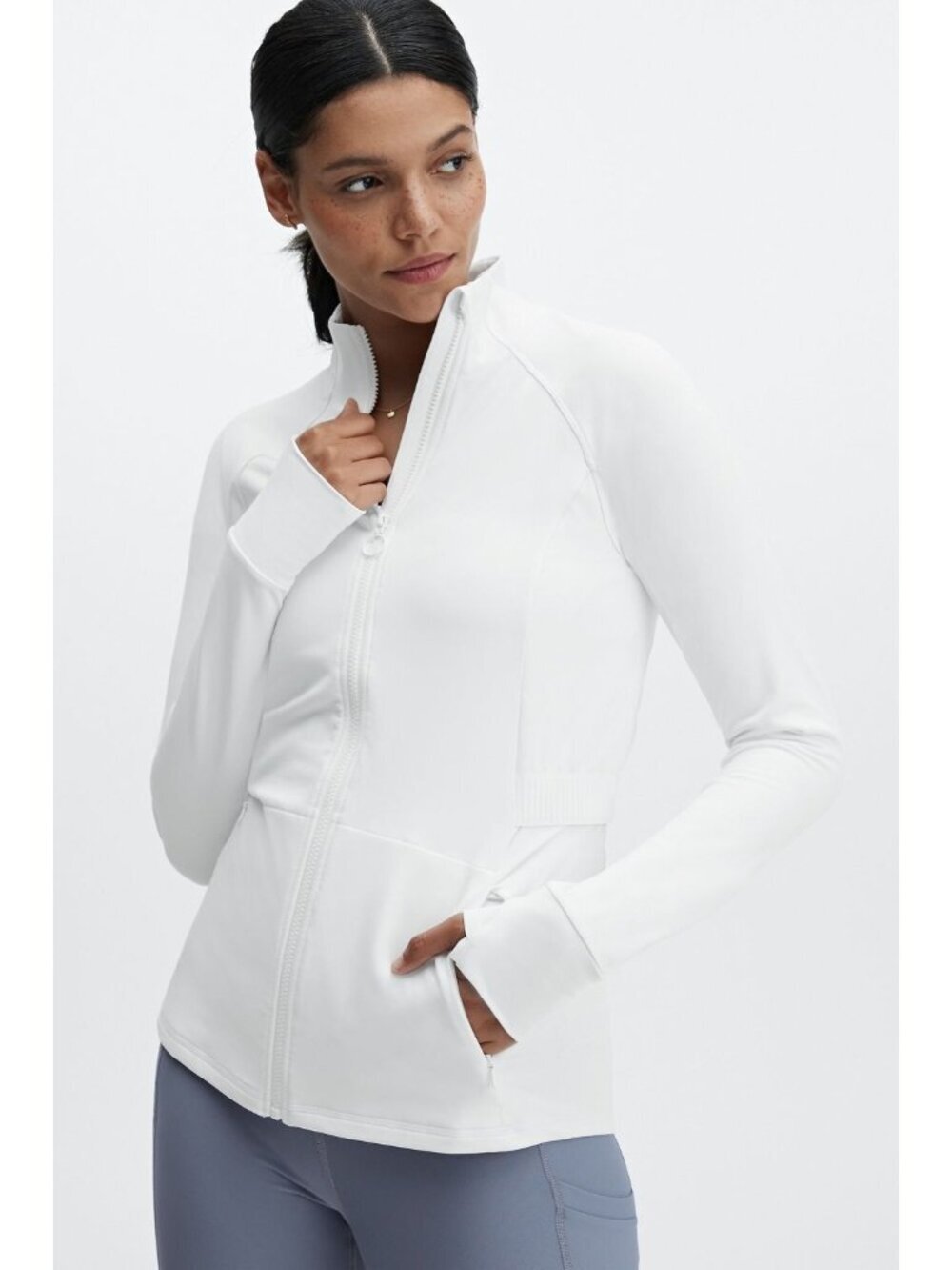 Fabletics Trinity Cold Weather Performance Jacket White Womens Size XS